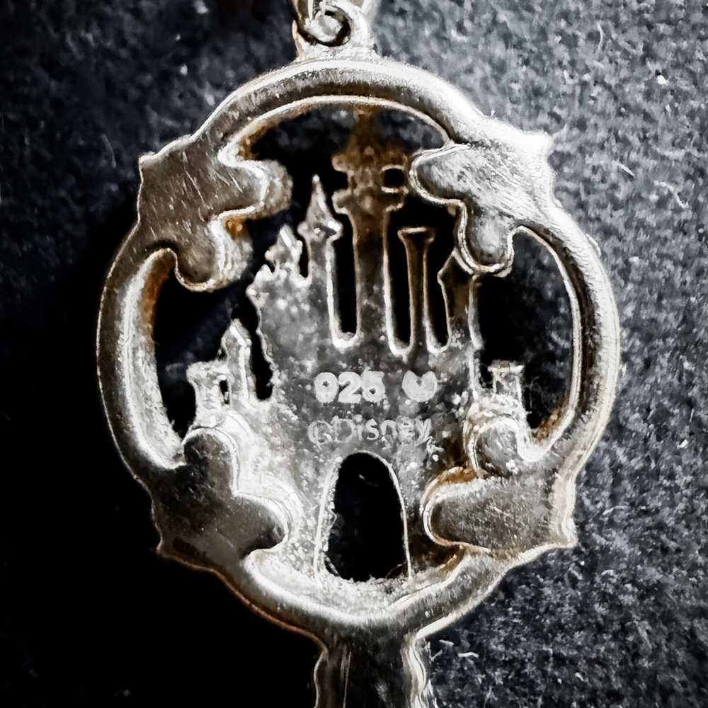 Disney Enchanted Fine Jewelry Castle Key Necklace-sterling silver, diamond - Picture 3 of 10